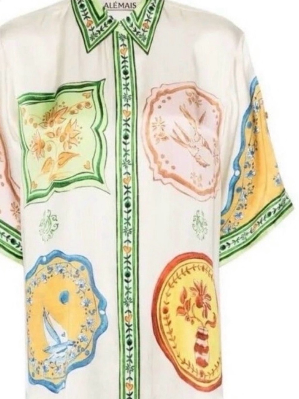 Alemais Cream Multicolor Printed Button-Down Shirt